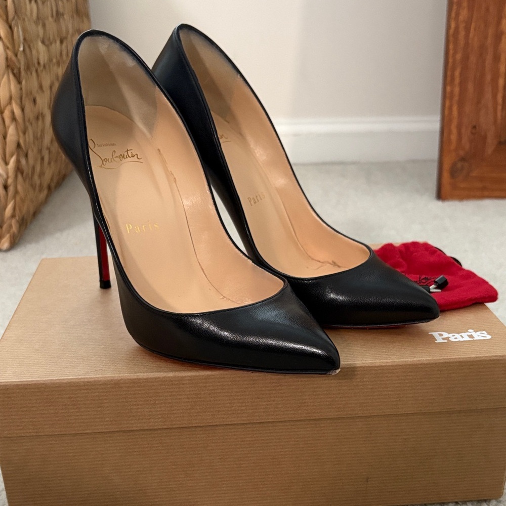 Christian Louboutin Pigalle 100 Black Heels